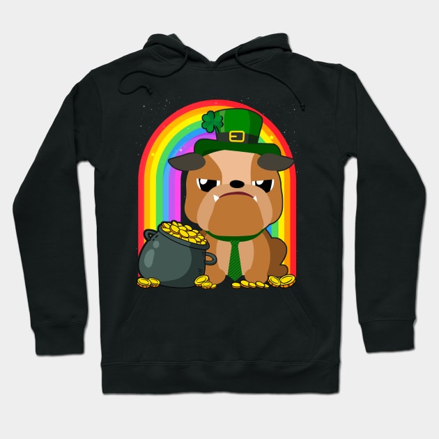 Bulldog Rainbow Irish Clover St Patrick Day Dog Gift product Hoodie by theodoros20